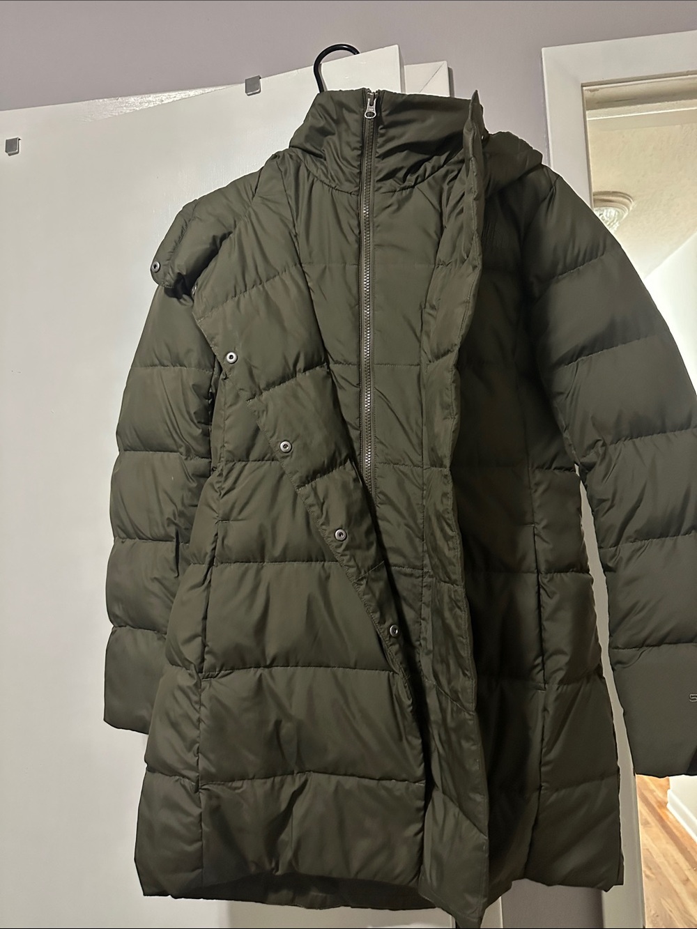 The North Face Olive Green Women's Quilted Puffer Coat